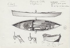 162-Sardegna - S. Pietro - cabras - barca a fondo piatto - a b tipi di fuoriscalmo